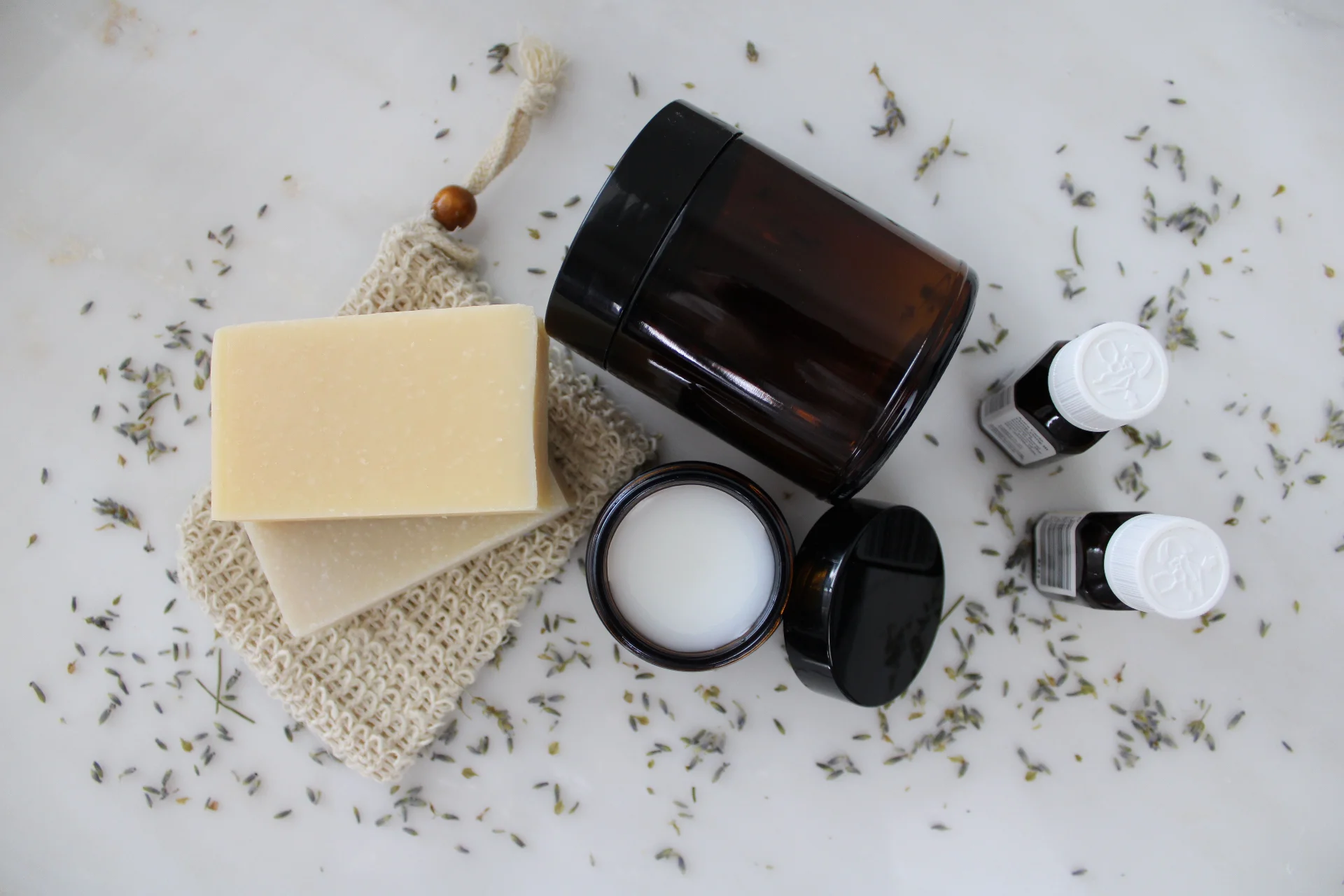 Gentle skincare ritual with lathering natural soap bar.